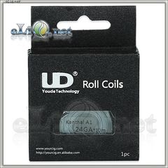 UD  0.4 / 0.5 /  0.65 / 0.8  мм Кантал / фехраль (Kanthal A1 FeCrAl)