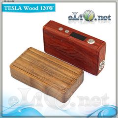 Tesla Wood 120W - деревянный боксмод-вариватт под 2 аккумулятора.