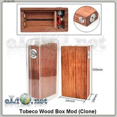 Tobeco Wood Box Mod (Clone) - деревянный механический мод под 2 аккумулятора