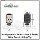 [510] Honeycomb Drip tip. Дрип-тип из нержавеющей стали и делрина.