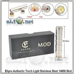 Ehpro Authentic Torch Light Stainless Steel 14650 Mod / механический мод, оригинал.