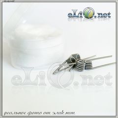0.6 ohm Kanthal Clapton coil kit, готовая намотка, спираль + коттон.