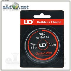 UD Clapton Ni80 + Kanthal A1 Wire (26ga+32ga) - клэптон нихром + кантал. 5м.