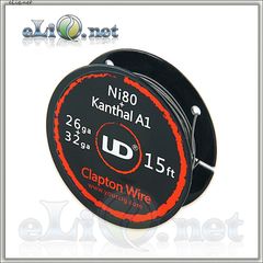 UD Clapton Ni80 + Kanthal A1 Wire (26ga+32ga) - никель + кантал, клэптон. 5м.