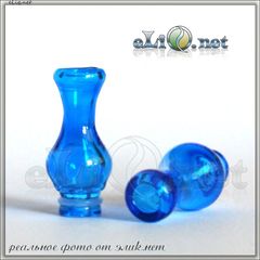 [510] Blue Glass Vase - стеклянный дрип-тип в форме вазы.