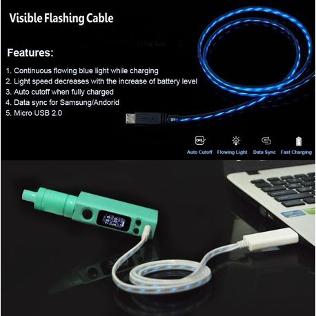 Рождественский микро-юсб кабель.Micro USB Cable with Flowing Light 