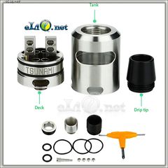 GeekVape Tsunami 24 RDA Glass Window Version - обслуживаемый атомайзер для дрипа. Цунами с окошком. Оригинал.