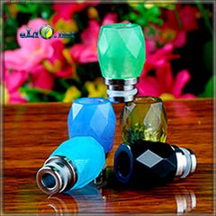 [510] Rhombus Glass drip tip. Гибридный дрип-тип из нержавеющей стали и стекла..