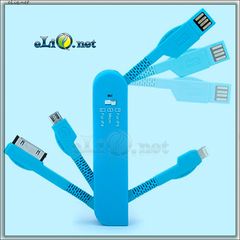 Швейцарская зарядка. 3-в-1 USB Adapter with Micro USB, 8 Pin, 30 Pin for iPad iPhone & Samsung