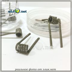 Half Staggered Fused Clapton Coil. 0.27 Ом. Намотка. Фьюзд клептон спираль из кантала.