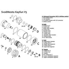 Часть базы обслуживаемого атомайзера Kayfun 5. Клон.