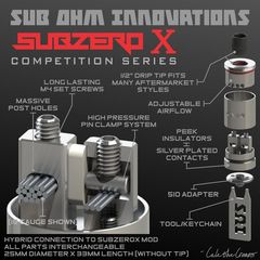 25 мм Subzero X RDA Sub Ohm Innovations - обслуживаемый атомайзер, дрипка, оригинал. SZX