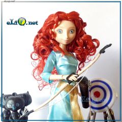 Говорящая кукла Принцесса Мерида с луком, минифигурки. Disney Store Brave Merida Deluxe Talking Doll