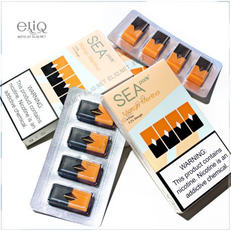 4шт JUUL SEA pods Mango Menthol - Картридж (под) для электронной сигареты Джул Манго Ментол