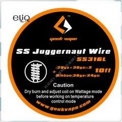 [GeekVape] 10ft SS Juggernaut Wire SS316L Wire (28GA + 38GA)*2 + Ribbon (38GA*24GA). Нержавейка.