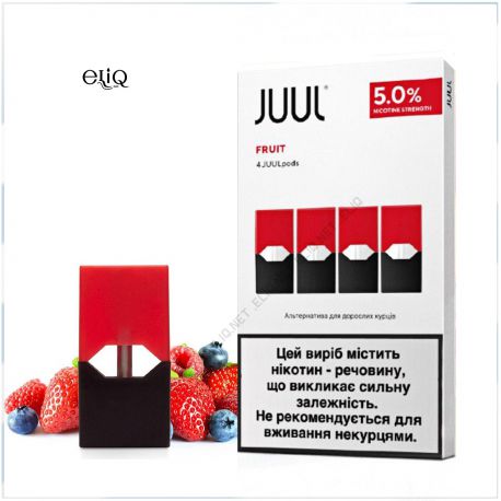 4шт JUUL POD 5% Fruit - Картридж (под) для электронной сигареты, Pod-системы Джул Фрукты