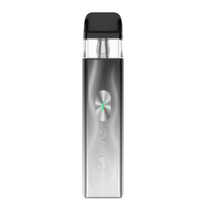Vaporesso XROS 4 Mini космічний сірий передній вигляд з картриджем та мундштуком