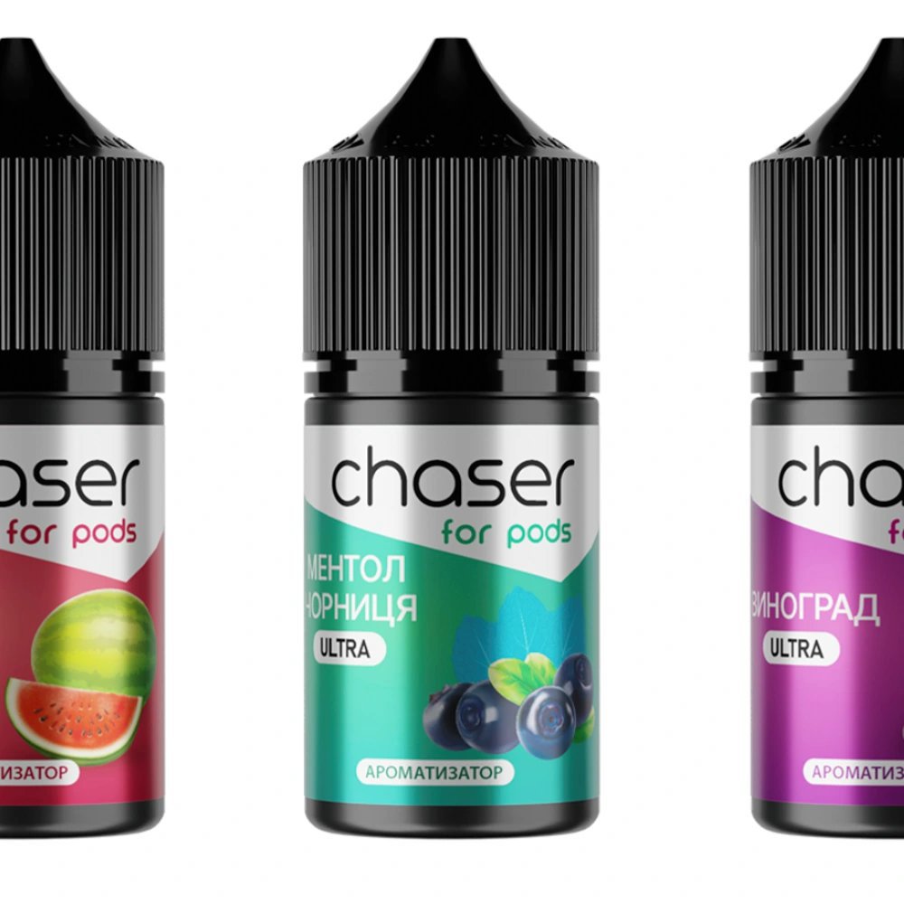 Ароматизатор Chaser FOR PODS ULTRA чорниця з ментолом 12мл - освіжаючий ягідний смак для POD систем, створює 30мл рідини