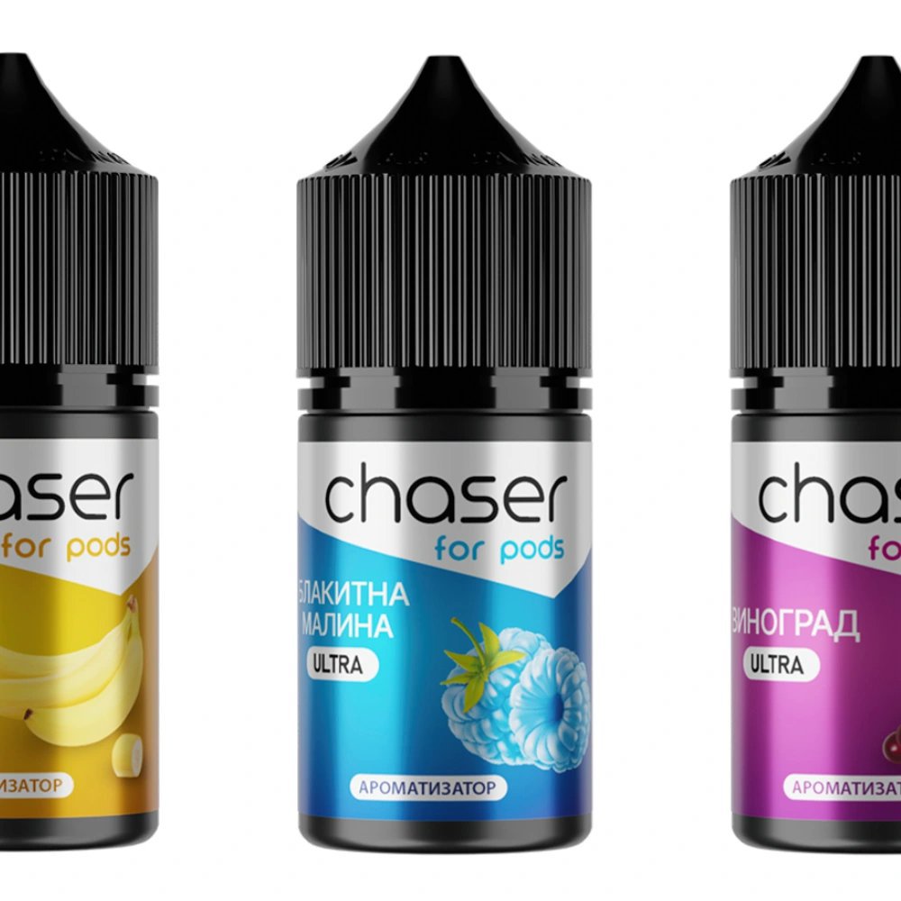 Ароматизатор Chaser FOR PODS ULTRA блакитна малина 12мл - яскравий ягідний смак для POD систем, 30мл готової рідини