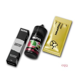 Сучасна упаковка Nova Ultra з тропічним дизайном та написом "кавун лічі"