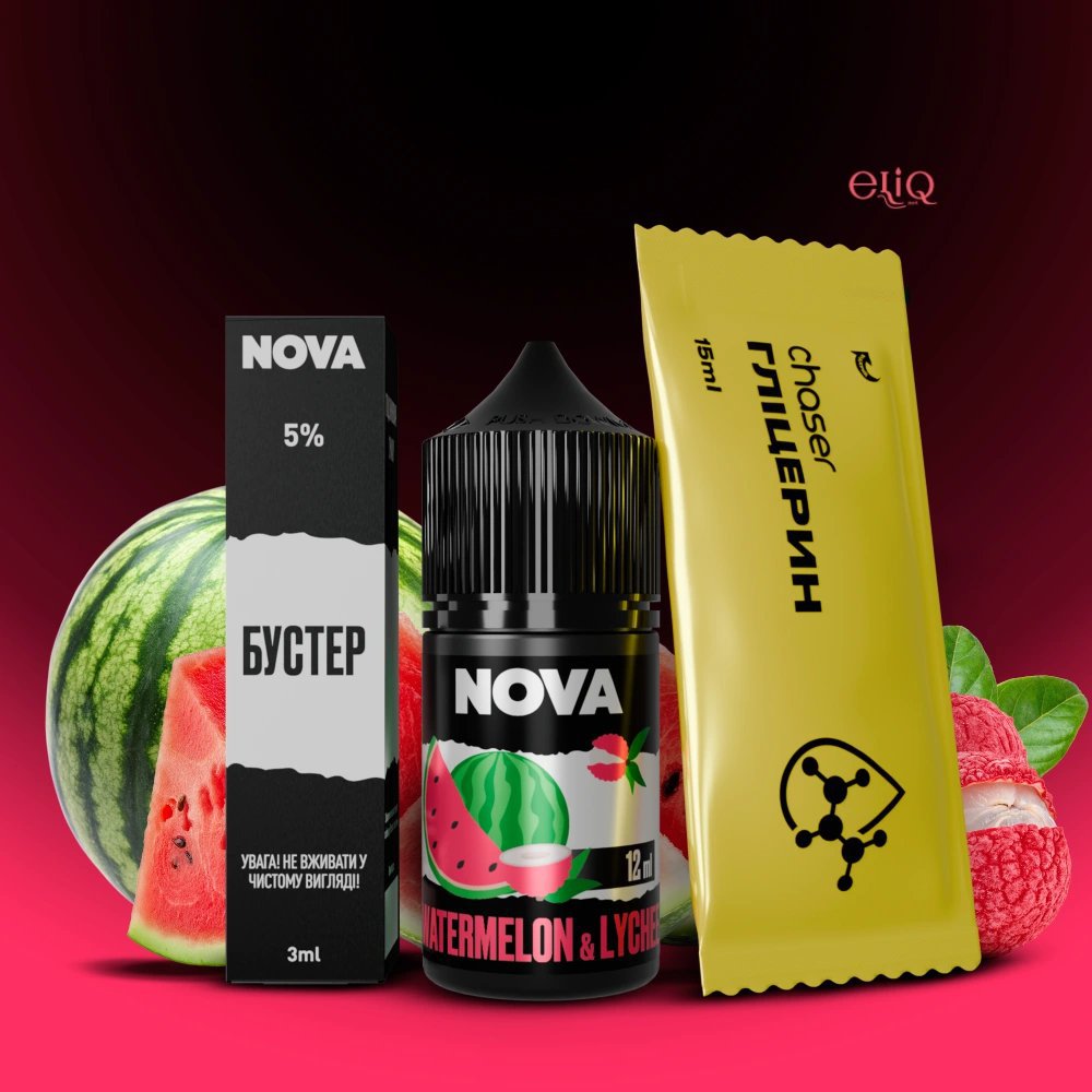 Ароматизатор Nova Ultra кавун лічі 12мл - екзотичний фруктовий мікс для створення 30мл готової рідини
