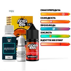Набір F*cked Lab Grapefruit Salt MIX Kit — флакон із грейпфрутовим ароматом перед коробкою на білому фоні