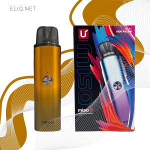 Univapo Miso C Noble Gold POD-система з золотистим алюмінієвим корпусом та акумулятором 600 мАч реальне фото елік