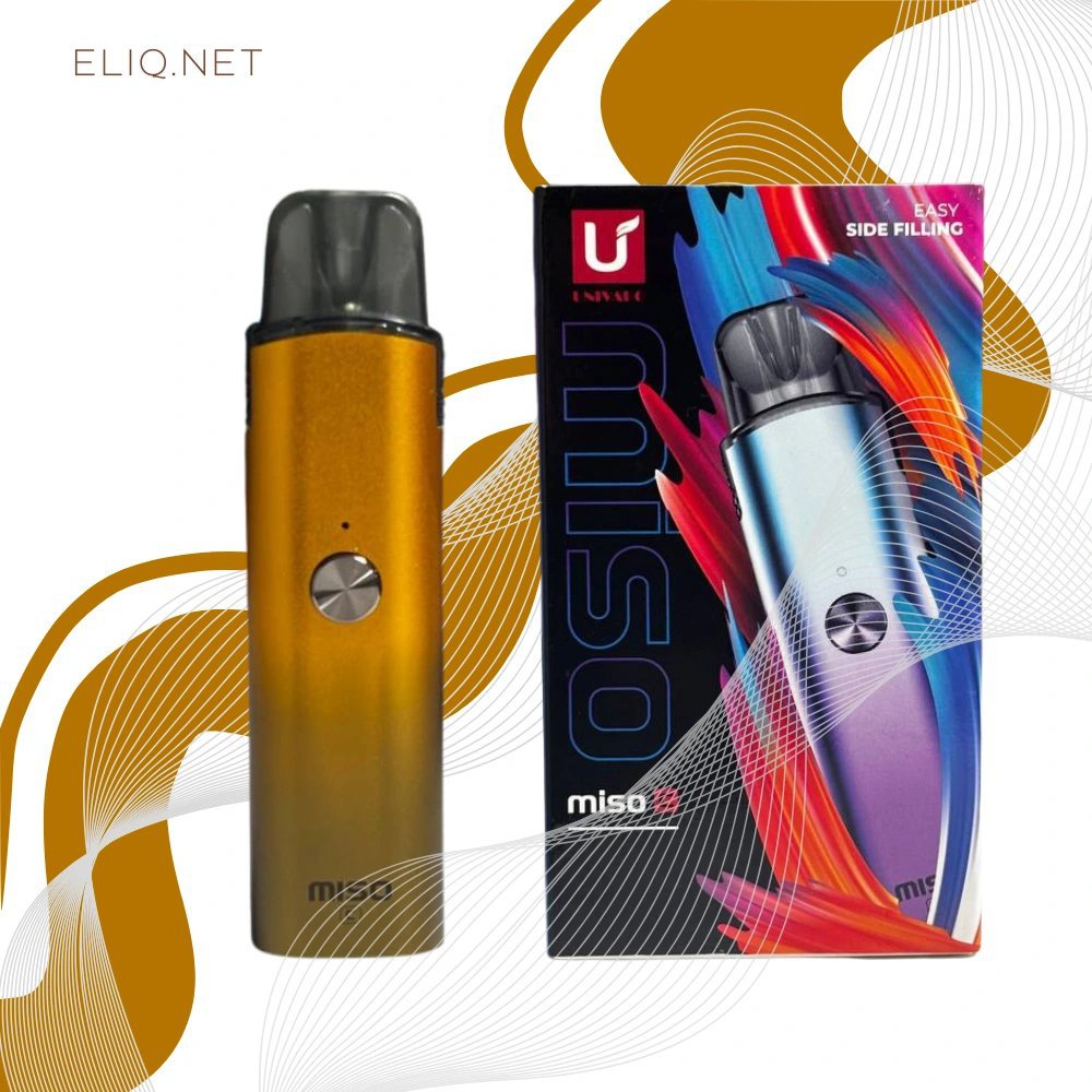 Univapo Miso C Noble Gold POD-система з золотистим алюмінієвим корпусом та акумулятором 600 мАч реальне фото елік