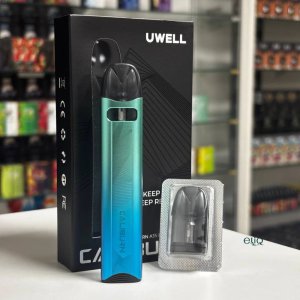 Uwell Caliburn A3S Lake Green лазурно-синя POD-система з автоматичною активацією та світловим логотипом