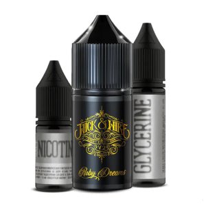 Компоненти набору: Всі складові Ruby Dreams Salt Mix Kit - рубіновий концентрат, гліцерин та преміум нікобустер.