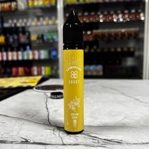 Комплектація набору Lucky Cream Soda Lemonade: флакон 30мл з ароматизатором 12мл, нікобустер 65мг та глицерин