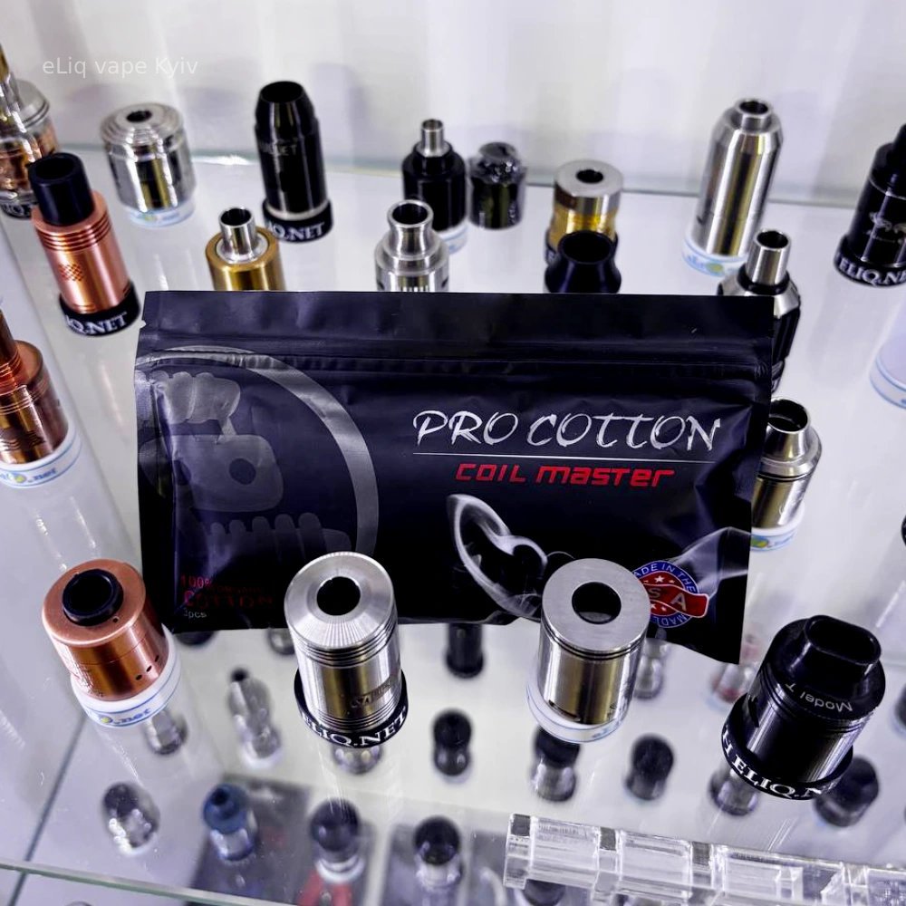 Coil Master Pro Cotton Made in USA - Преміум Органічна Вата для Вейпінгу. Хлопок Коттон на полиці магазину ELIq з атомайзерами