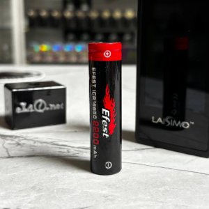 Акумулятор Efest ICR 16650 2200 mAh літій-іонний фото поруч с боксмодом Лаісімо