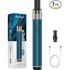 Синій Joyetech eRoll Slim Pod Easy Kit 480 mAh — тонкий pen-style pod-сістем із автоматичною активацією, USB-C зарядкою