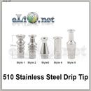 S 1/2/3/4/5 (510) Stainless Steel Drip Tip - стальные дрип-типы.