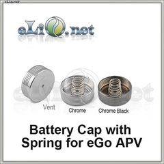 Battery Cap with Spring for eGo Bamboo APV V2 (Brass Body)