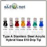[510. Тип А, B, C, D] Красивый дрип-тип / мундштук в форме вазы из нержавеющей стали и акрила.