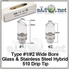 [510] Glass + Stainless Steel Drip Tip - дрип-тип / мундштук из нержавеющей стали и стекла