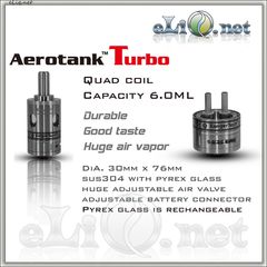 [KangerTech] 6ml  AeroTank Turbo - Dual Coil - улучшенный, двуспиральный, с регулируемой подачей воздуха
