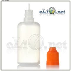 50ml soft LDPE needle tip dropper  Пустой прозрачный флакончик с тонким носиком и крышкой с защитой от детей. Китай