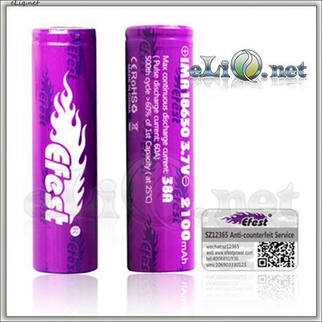 Efest IMR 18650 2500mah with flat top [35A] Высокотоковый литий-ионный аккумулятор